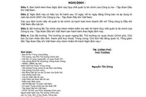 Nghị định 142/2007/NĐ-CP Quy chế quản lý tài chính của Công ty mẹ - Tập đoàn Dầu khí Việt Nam