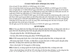 Quyết định 3200/2007/QĐ-UBNDmức thu, chế độ thu, nộp, quản lý sử dụng lệ phí cấp giấy phép khai thác, sử dụng nước mặt