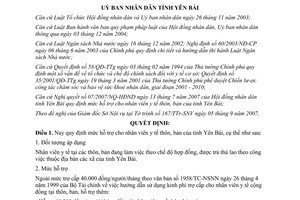 Quyết định 1355/2007/QĐ-UBND mức hỗ trợ nhân viên y tế thôn bản tỉnh Yên Bái