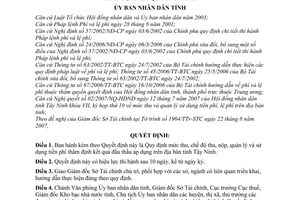 Quyết định 26/2007/QĐ-UBND mức thu chế độ thu nộp quản lý sử dụng phí