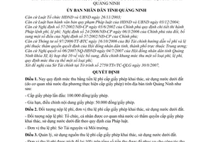 Quyết định 3218/2007/QĐ-UBND mức thu, chế độ thu, nộp, quản lý sử dụng lệ phí cấp giấy phép khai thác, sử dụng nước dưới đất