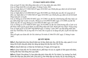 Quyết định 29/2007/QĐ-UBND mức thu chế độ thu nộp quản lý sử dụng