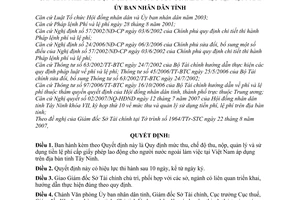 Quyết định 28/2007/QĐ-UBND  mức thu chế độ thu nộp quản lý sử dụng lệ phí