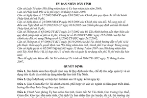 Quyết định 25/2007/QĐ-UBND mức thu chế độ thu nộp quản lý sử dụng