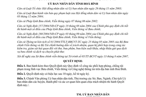 Quyết định 17/2007/QĐ-UBND Công tác phối hợp phòng chống tội phạm