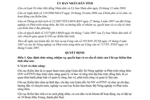 Quyết định 1967/QĐ-UBND chức năng quyền hạn cơ cấu tổ chức chi cục kiểm lâm Thừa Thiên Huế