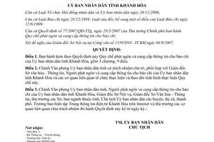 Quyết định 1624/QĐ-UBND năm 2007 Quy chế phát ngôn cung cấp thông tin