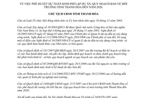 Quyết định 2690/QĐ-UBND 2007 dự toán kinh phí lập Dự án Quy hoạch bảo vệ môi trường Thanh Hóa 2020