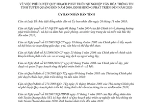 Quyết định số 32/2007/QĐ-UBND phát triển sự nghiệp văn hoá thông tin 2010 2020 Tuyên Quang