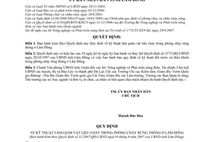 Quyết định 31/2007/QĐ-UBND kỹ thuật làm giảm vật liệu cháy