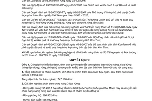 Quyết định 46/2007/QĐ-UBND chi tiết địa danh diện tích quy hoạch đất lâm nghiệp