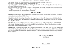 Quyết định 51/2007/QĐ-UBND quy định công tác thẩm định an toàn giao thông