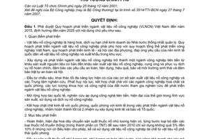 Quyết định 150/2007/QĐ-TTg phê duyệt Quy hoạch phát triển ngành vật liệu nổ công nghiệp Việt Nam đến năm 2015, định hướng 2025