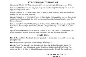 Quyết định 58/2007/QĐ-UBND Quy định rà soát kiểm tra xử lý văn bản quy phạm