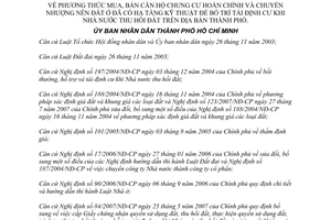 Quyết định 118/2007/QĐ-UBND phương thức mua bán hộ chung cư hoàn chỉnh chuyển nhượng nền đất đã có hạ tầng kỹ thuật bố trí tái định cư thu hồi đất
