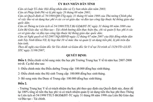 Quyết định 31/2007/QĐ-UBND bổ sung mức thu học phí trường trung học y tế từ năm học 2007-2008 trở đi