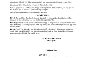 Quyết định 30/2007/QĐ-UBND phương tiện vận tải đường bộ