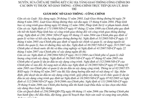 Quyết định 2862/QĐ-SGTCC Quy chế quản lý công tác duy tu, bảo dưỡng thường xuyên, sửa chữa hệ thống kết cấu hạ tầng giao thông Sở GTCC quản lý