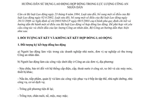 Thông tư 16/2007/TT-BCA(X13) hướng dẫn sử dụng lao động hợp đồng trong lực lượng