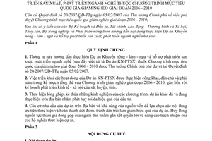 Thông tư 78/2007/TT-BNN thực hiện dự án khuyến nông-lâm-ngư hỗ trợ phát triển SX ngành nghề thuộc Chương trình mục tiêu quốc gia giảm nghèo 2006-2010