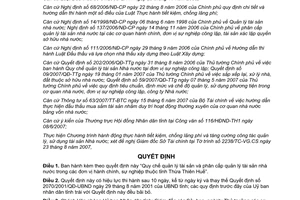 Quyết định 1989/2007/QĐ-UBND Quy chế phân cấp quản lý tài sản nhà nước