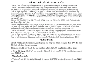 Quyết định 2755/2007/QĐ-UBND phê duyệt kết quả rà soát quy hoạch 3 loại rừng tỉnh Thanh Hóa giai đoạn 2006-2015