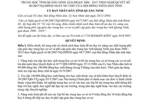 Quyết định 3214/2007/QĐ-UBND nâng cao chất lượng phổ cập giáo dục trung học Quảng Ninh