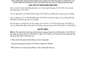 Quyết định 4043/QĐ-UBND năm 2007 điều chỉnh quy hoạch khu dân cư Vĩnh Phú II