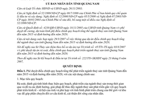 Quyết định 2854/QĐ-UBND năm 2007 phê duyệt điều chỉnh quy hoạch tổng thể