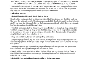 Thông tư 110/2007/TT-BTC kinh doanh dịch vụ đòi nợ hướng dẫn Nghị định 104/2007/NĐ-CP