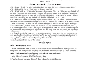 Quyết 52/2007/QĐ-UBND mức thu, chế độ thu, nộp, quản lý sử dụng lệ phí cấp giấy phép khai thác, sử dụng nước mặt