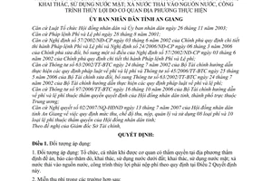 Quyết định 56/2007/QĐ-UBND quy định mức thu, chế độ thu, nộp, quản lý