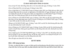 Quyết định 54/2007/QĐ-UBND lệ phí cấp giấy phép xả nước thải công trình thủy lợi An Giang