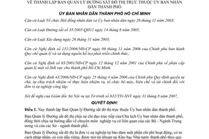 Quyết định 119/2007/QĐ-UBND thành lập Ban Quản lý Đường sắt đô thị thuộc Ủy ban nhân dân thành phố