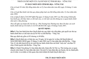 Quyết định 68/2007/QĐ-UBND thủ tục hành chính theo cơ chế một cửa Sở Nội vụ Bà Rịa Vũng Tàu