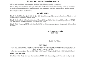 Quyết định 46/2007/QĐ-UBND chức năng nhiệm vụ quyền hạn Sở Nội vụ Bình Thuận