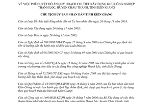 Quyết định 1755/QĐ-UBND 2007 quy hoạch chi tiết xây dựng khu công nghiệp Thạnh Lộc Kiên Giang