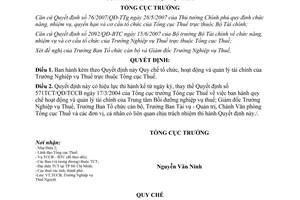 Quyết định 1200/QĐ-TCT tổ chức, hoạt động và quản lý tài chính của Trường Nghiệp