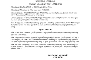 Quyết định 32/2007/QĐ-UBND  Quy định quản lý nhiệm vụ khoa học và công nghệ