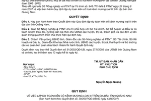 Quyết định 39/2007/QĐ-UBND quy định lập dự toán kiên cố hóa kênh mương loại III tỉnh Quảng Nam
