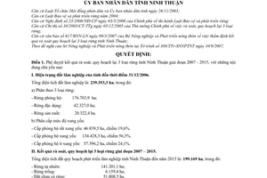 Quyết định 241/2007/QĐ-UBND phê duyệt kết quả rà soát quy hoạch lại 3 loại rừng tỉnh Ninh Thuận giai đoạn 2007-2015