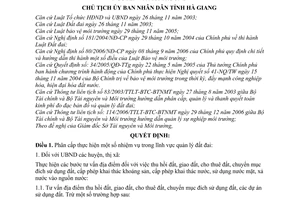 Quyết định 2653/2007/QĐ-UBND phân cấp thực hiện nhiệm vụ trong lĩnh vực đất đai