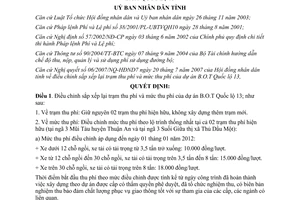 Quyết định 101/2007/QĐ-UBND điều chỉnh trạm thu phí mức phí Bình Dương