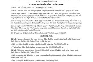 Quyết định 3389/2007/QĐ-UBND thu phí thẩm định hành nghề khoan nước Quảng Ninh
