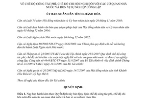 Quyết định 47/2007/QĐ-UBND công tác phí chi hội nghị cơ quan nhà nước Khánh Hòa