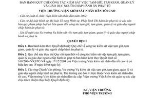 Quyết định 959/2007/QĐ-VKSTC-V4 Quy chế công tác kiểm sát việc tạm giữ tạm giam