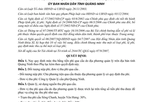 Quyết định 3439/2007/QĐ-UBND mức thu sử dụng phí qua cầu Quảng Ninh