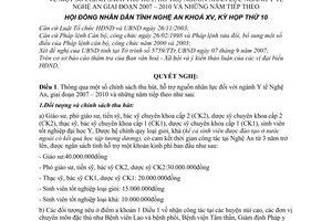 Nghị quyết 202/2007/NQ-HĐND chính sách thu hút, hỗ trợ nguồn nhân lực ngành y tế Nghệ An giai đoạn 2007-2010 và những năm tiếp theo