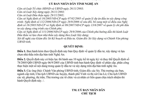 Quyết định 104/2007/QĐ-UBND quản lý đầu tư, xây dựng lựa chọn nhà thầu trên địa bàn tỉnh Nghệ An