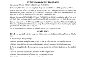 Quyết định 3434/2007/QĐ-UBND mức thu phí thư viện Quảng Ninh